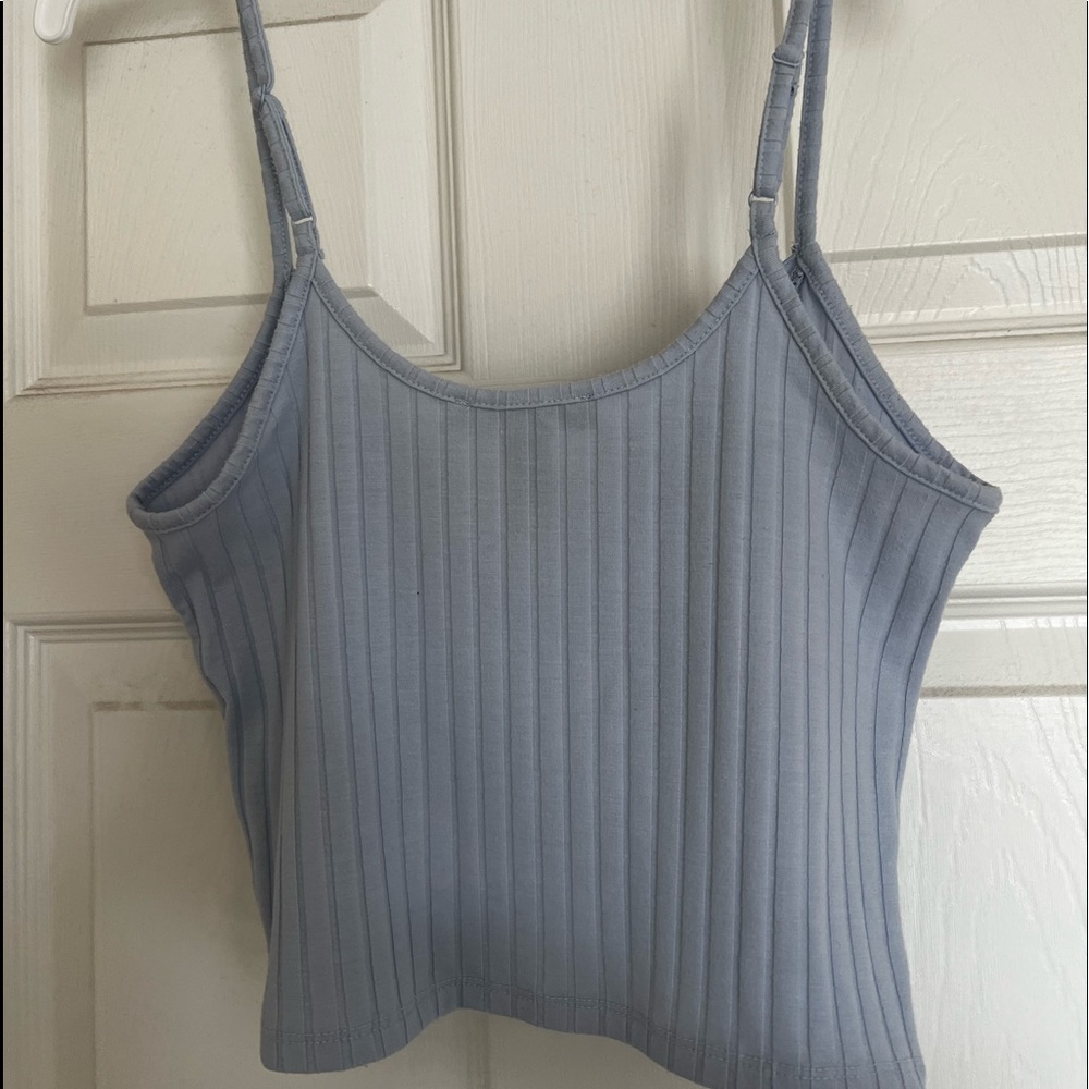 ribbed baby blue tank perfect for summer.